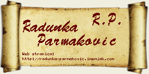 Radunka Parmaković vizit kartica